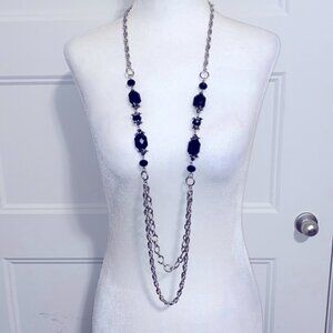 LONG Versatile Necklace Silver Tone